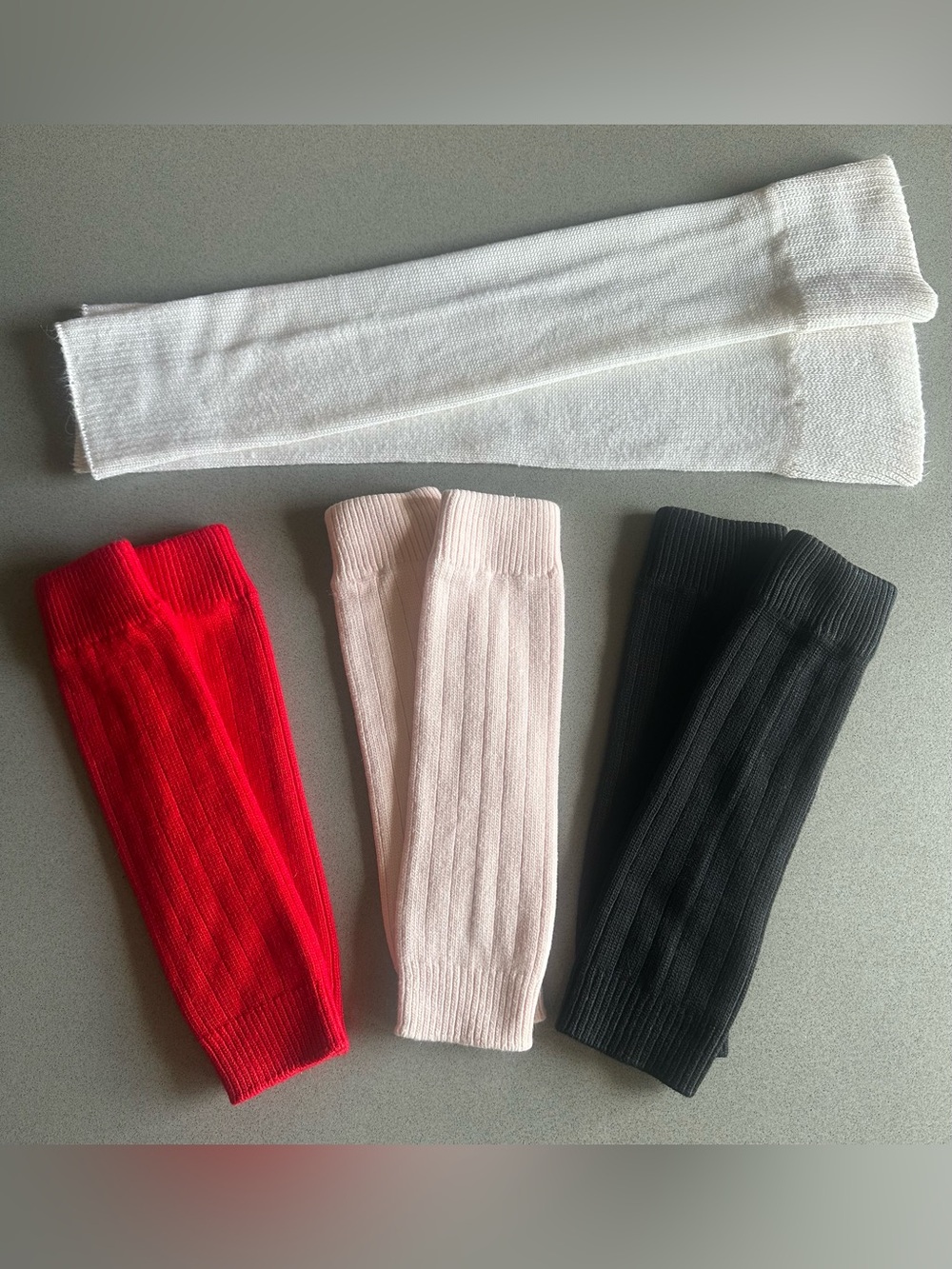 Vintage 90s Leg Warmers - Red, Pink, Black, White